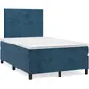 Image de Sommier À Lattes De Lit Et Matelas Bleu Foncé 120x190cm Velours Vidaxl