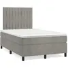 Image de Sommier    Lattes De Lit Et Matelas Gris Clair 120x190cm Velours Vidaxl