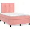 Image de Sommier À Lattes De Lit Avec Matelas Rose 120x190 Cm Velours Vidaxl