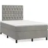 Image de Sommier À Lattes De Lit Et Matelas Gris Clair 120x190cm Velours Vidaxl