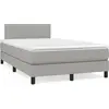 Image de Sommier À Lattes De Lit Matelas Led Gris Clair 120x190 Cm Tissu Vidaxl