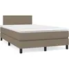 Image de Sommier À Lattes De Lit Matelas Et Led Taupe 120x190 Cm Tissu Vidaxl