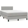 Image de Sommier À Lattes De Lit Matelas Led Gris Clair 120x190 Cm Tissu Vidaxl