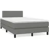 Image de Sommier À Lattes De Lit Matelas Led Gris Foncé 120x190 Cm Tissu Vidaxl