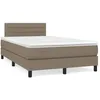 Image de Sommier À Lattes De Lit Matelas Et Led Taupe 120x190 Cm Tissu Vidaxl