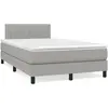 Image de Sommier À Lattes De Lit Matelas Led Gris Clair 120x190 Cm Tissu Vidaxl