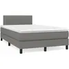 Image de Sommier À Lattes De Lit Matelas Led Gris Foncé 120x190 Cm Tissu Vidaxl