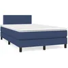Image de Sommier À Lattes De Lit Matelas Et Led Bleu 120x190 Cm Tissu Vidaxl