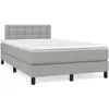 Image de Sommier À Lattes De Lit Matelas Led Gris Clair 120x190 Cm Tissu Vidaxl