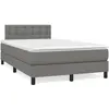 Image de Sommier À Lattes De Lit Matelas Led Gris Foncé 120x190 Cm Tissu Vidaxl