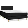 Image de Sommier À Lattes De Lit Matelas Et Led Noir 120x190 Cm Tissu Vidaxl