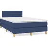 Image de Sommier À Lattes De Lit Matelas Et Led Bleu 120x190 Cm Tissu Vidaxl