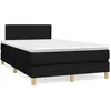 Image de Sommier À Lattes De Lit Matelas Et Led Noir 120x190 Cm Tissu Vidaxl