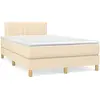 Image de Sommier À Lattes De Lit Matelas Et Led Crème 120x190 Cm Tissu Vidaxl