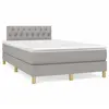 Image de Sommier À Lattes De Lit Matelas Led Gris Clair 120x190 Cm Tissu Vidaxl