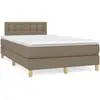 Image de Sommier À Lattes De Lit Matelas Et Led Taupe 120x190 Cm Tissu Vidaxl