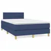 Image de Sommier À Lattes De Lit Matelas Et Led Bleu 120x190 Cm Tissu Vidaxl