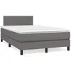 Image de Sommier À Lattes De Lit Matelas Led Gris 120x190 Cm Similicuir Vidaxl