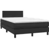Image de Sommier À Lattes De Lit Matelas Led Noir 120x190 Cm Similicuir Vidaxl