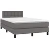 Image de Sommier À Lattes De Lit Matelas Led Gris 120x190 Cm Similicuir Vidaxl