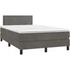 Image de Sommier À Lattes De Lit Avec Matelas Led Gris Foncé 120x190 Cm Vidaxl