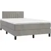 Image de Sommier À Lattes De Lit Avec Matelas Led Gris Clair 120x190 Cm Vidaxl