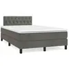 Image de Sommier À Lattes De Lit Avec Matelas Led Gris Foncé 120x190 Cm Vidaxl