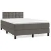 Image de Sommier À Lattes De Lit Avec Matelas Led Gris Foncé 120x190 Cm Vidaxl