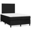 Image de Sommier À Lattes De Lit Matelas Et Led Noir 120x190 Cm Tissu Vidaxl