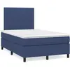 Image de Sommier    Lattes De Lit Matelas Et Led Bleu 120x190 Cm Tissu Vidaxl