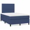 Image de Sommier À Lattes De Lit Matelas Et Led Bleu 120x190 Cm Tissu Vidaxl