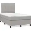 Image de Sommier À Lattes De Lit Matelas Led Gris Clair 120x190 Cm Tissu Vidaxl