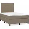Image de Sommier À Lattes De Lit Matelas Et Led Taupe 120x190 Cm Tissu Vidaxl