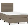 Image de Sommier À Lattes De Lit Matelas Et Led Taupe 120x190 Cm Tissu Vidaxl