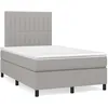 Image de Sommier À Lattes De Lit Matelas Led Gris Clair 120x190 Cm Tissu Vidaxl