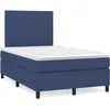 Image de Sommier À Lattes De Lit Matelas Et Led Bleu 120x190 Cm Tissu Vidaxl