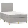 Image de Sommier À Lattes De Lit Matelas Led Gris Clair 120x190 Cm Tissu Vidaxl