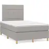 Image de Sommier À Lattes De Lit Matelas Led Gris Clair 120x190 Cm Tissu Vidaxl