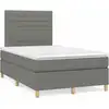Image de Sommier À Lattes De Lit Matelas Led Gris Foncé 120x190 Cm Tissu Vidaxl