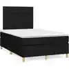 Image de Sommier À Lattes De Lit Matelas Et Led Noir 120x190 Cm Tissu Vidaxl