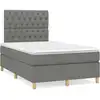 Image de Sommier À Lattes De Lit Matelas Led Gris Foncé 120x190 Cm Tissu Vidaxl