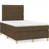 Image de Sommier À Lattes De Lit Matelas Et Led Marron Foncé 120x190 Cm Vidaxl