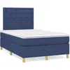 Image de Sommier À Lattes De Lit Matelas Et Led Bleu 120x190 Cm Tissu Vidaxl