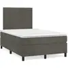 Image de Sommier À Lattes De Lit Avec Matelas Led Gris Foncé 120x190 Cm Vidaxl