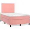 Image de Sommier À Lattes De Lit Et Matelas Led Rose 120x190 Cm Velours Vidaxl