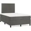 Image de Sommier À Lattes De Lit Avec Matelas Led Gris Foncé 120x190 Cm Vidaxl