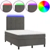 Image de Sommier À Lattes De Lit Avec Matelas Led Gris Foncé 120x190 Cm Vidaxl