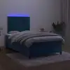 Image de Sommier À Lattes De Lit Avec Matelas Led Bleu Foncé 120x190 Cm Vidaxl