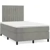 Image de Sommier À Lattes De Lit Avec Matelas Led Gris Clair 120x190 Cm Vidaxl
