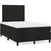 Image de Sommier À Lattes De Lit Et Matelas Led Noir 120x190 Cm Velours Vidaxl